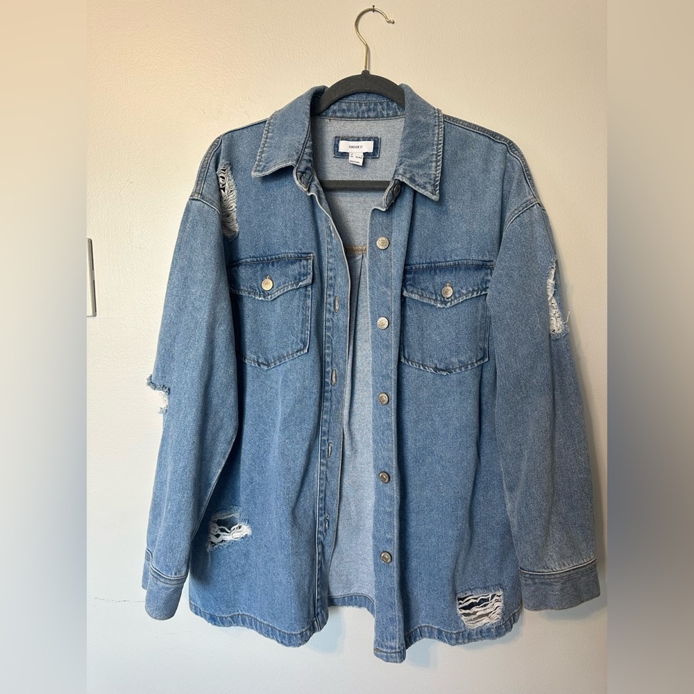 Forever 21 distressed Denim Jacket